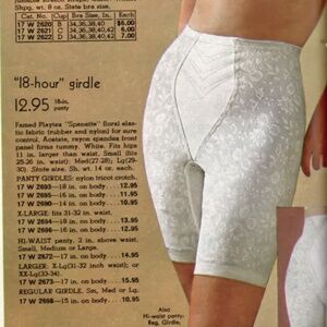 Vintage Mieder Styling Girdle Shapewear Shorts High Waisted Patterned Zipper